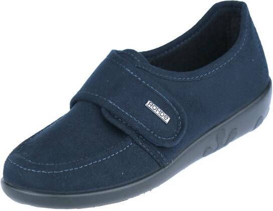 Rohde Gesloten Blauwe Dames Pantoffels met Klittenbandsluiting