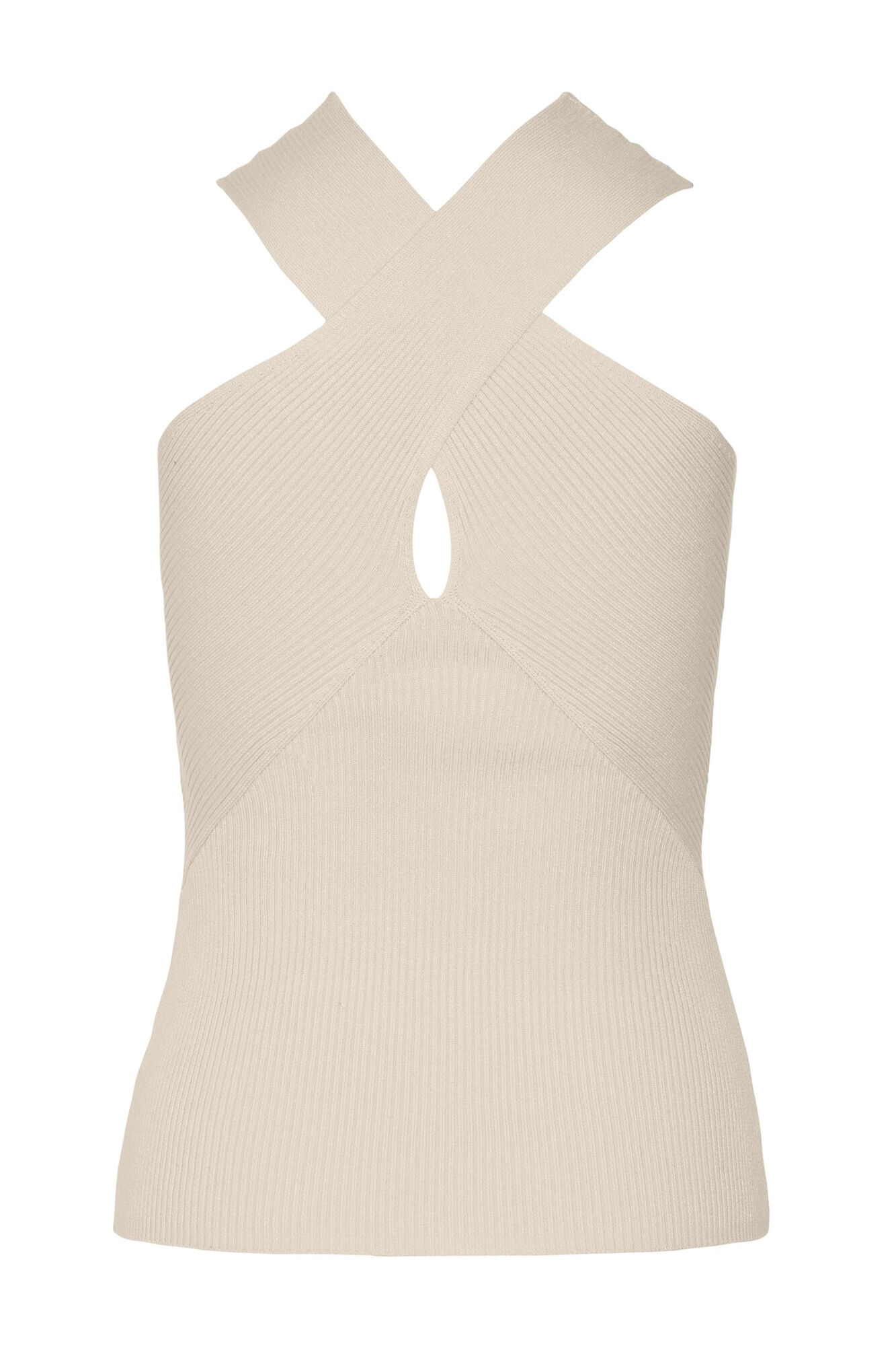 Blusa de malha com decote cruzado - Cinza