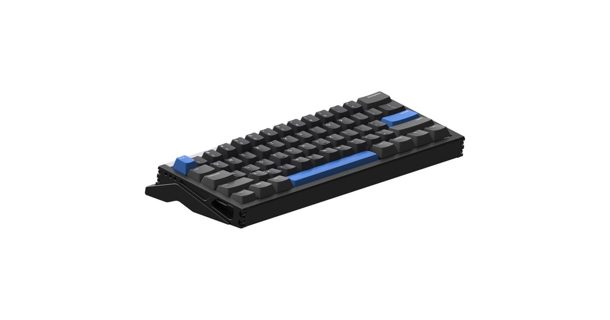 IqunixEZ60 Magnetic Switch Gaming HE Keyboard, gaming toetsenbord  (Zwart/blauw, US lay-out, US-International, Gateron Magnetic Jade Gaming, 60%, RGB, Double Shot PBT Keycaps)
