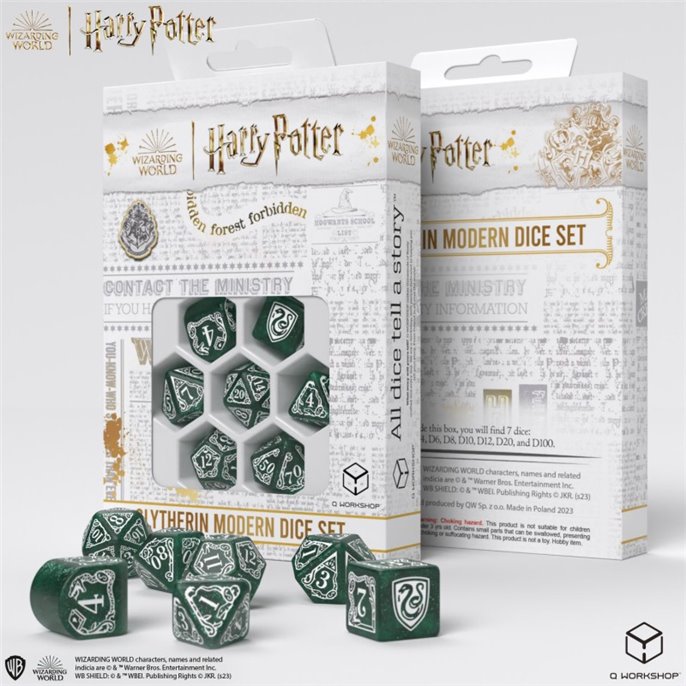 Set de dés modernes Harry Potter Serpentard Vert