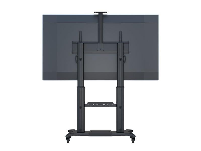Multibrackets TV-Trolley M Public Dual Pillar 180 HD Schwar Mobiler Bodenständer mit Regal und Kamerahalterung