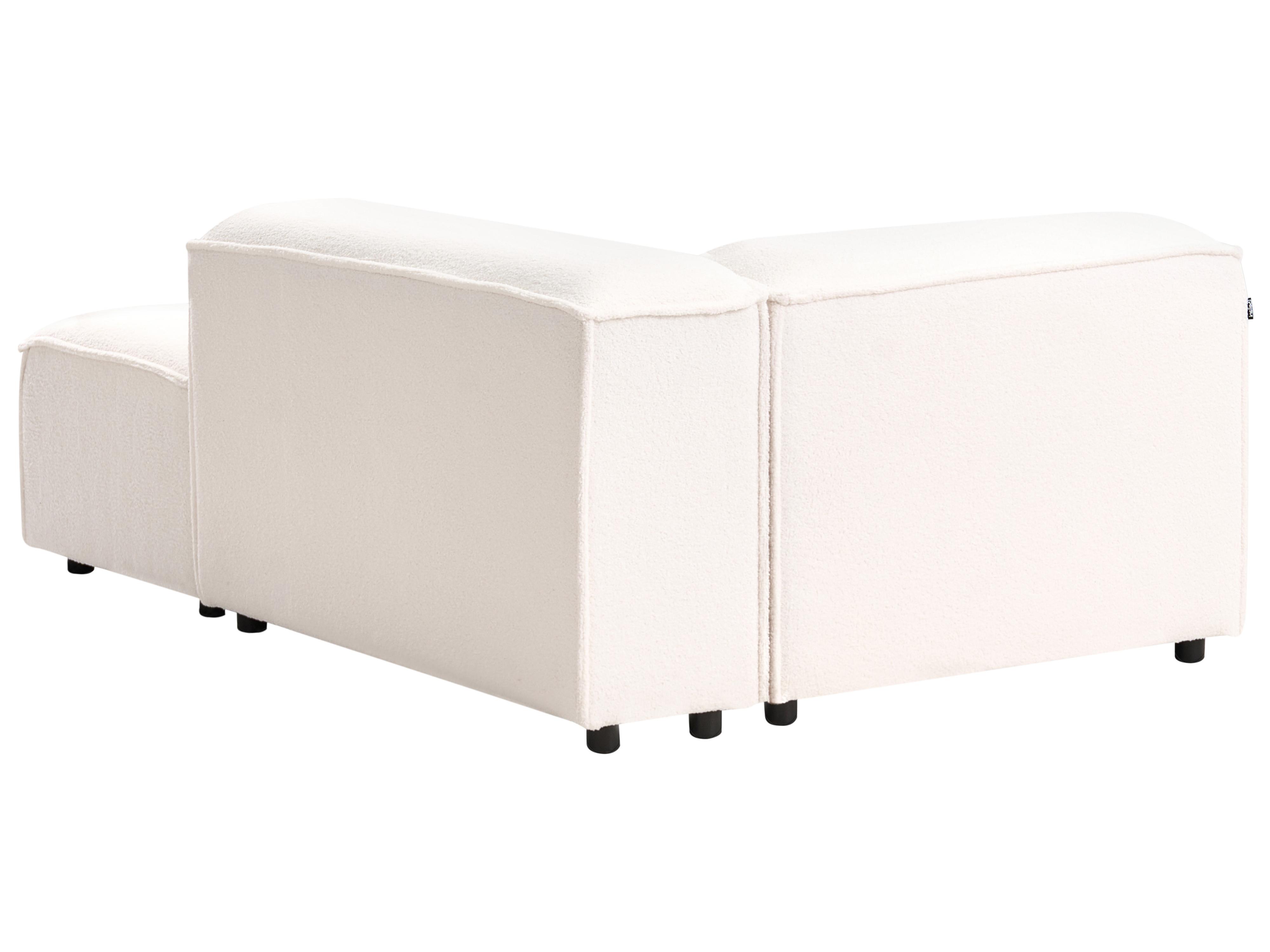 Linkszijdige chaise longue ARDAL Bouclé Gebroken wit