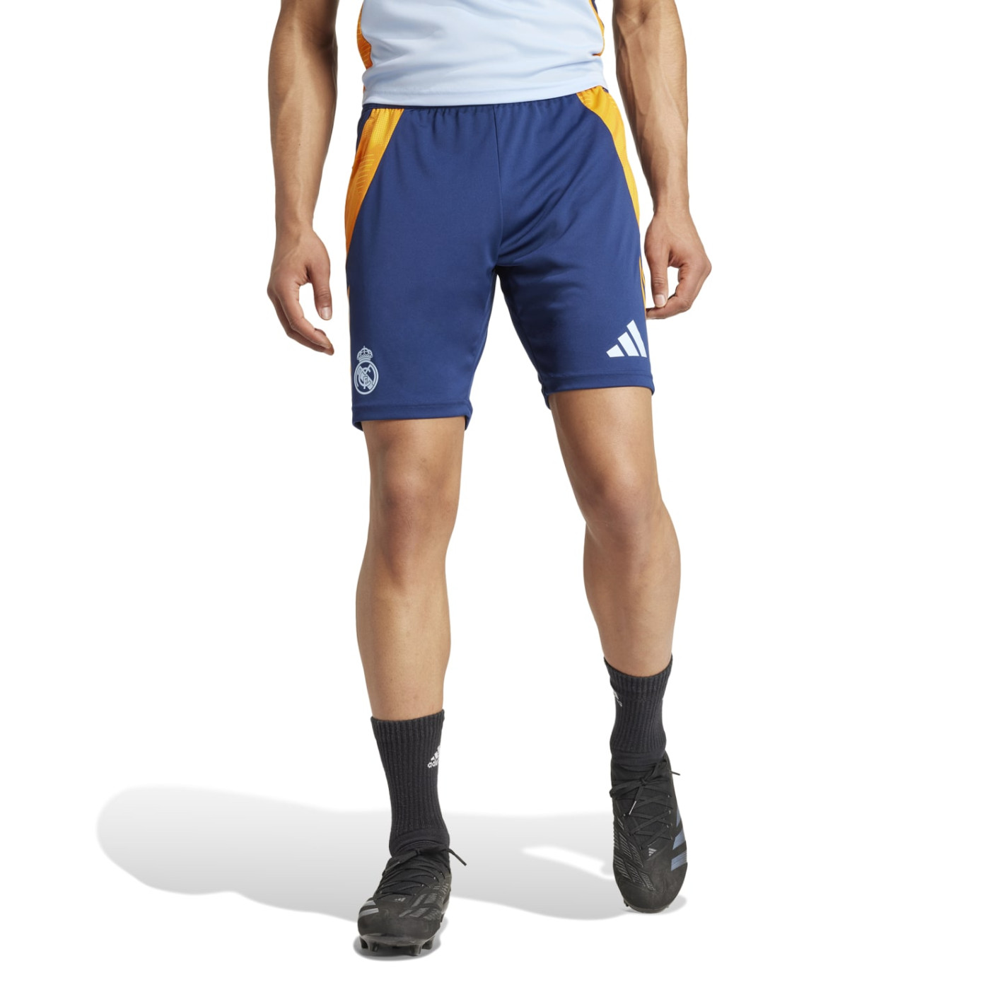Adidas Real Madrid Trainingsbroekje 2024-2025 Donkerblauw Oranje Lichtblauw