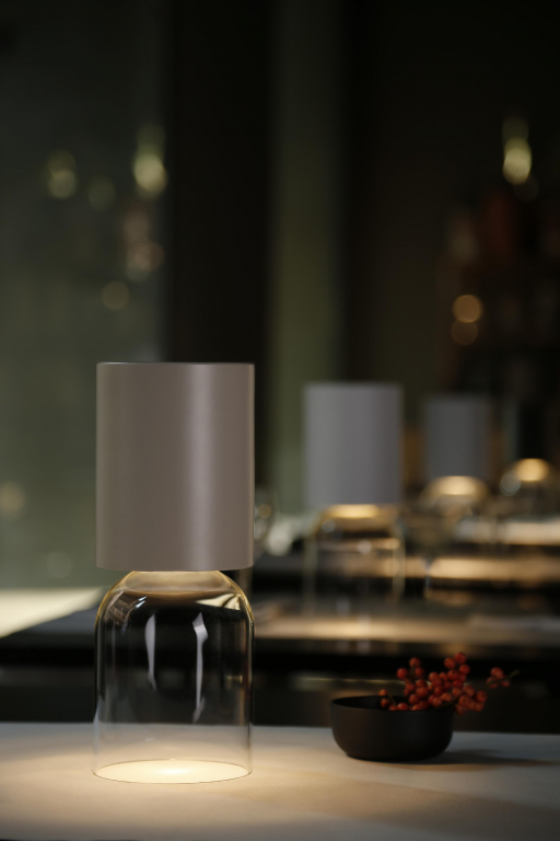 Luceplan Nui Mini tafellamp LED oplaadbaar greige
