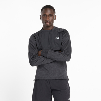 New Balance Heat Grid Crew Langarmshirt Black Herren