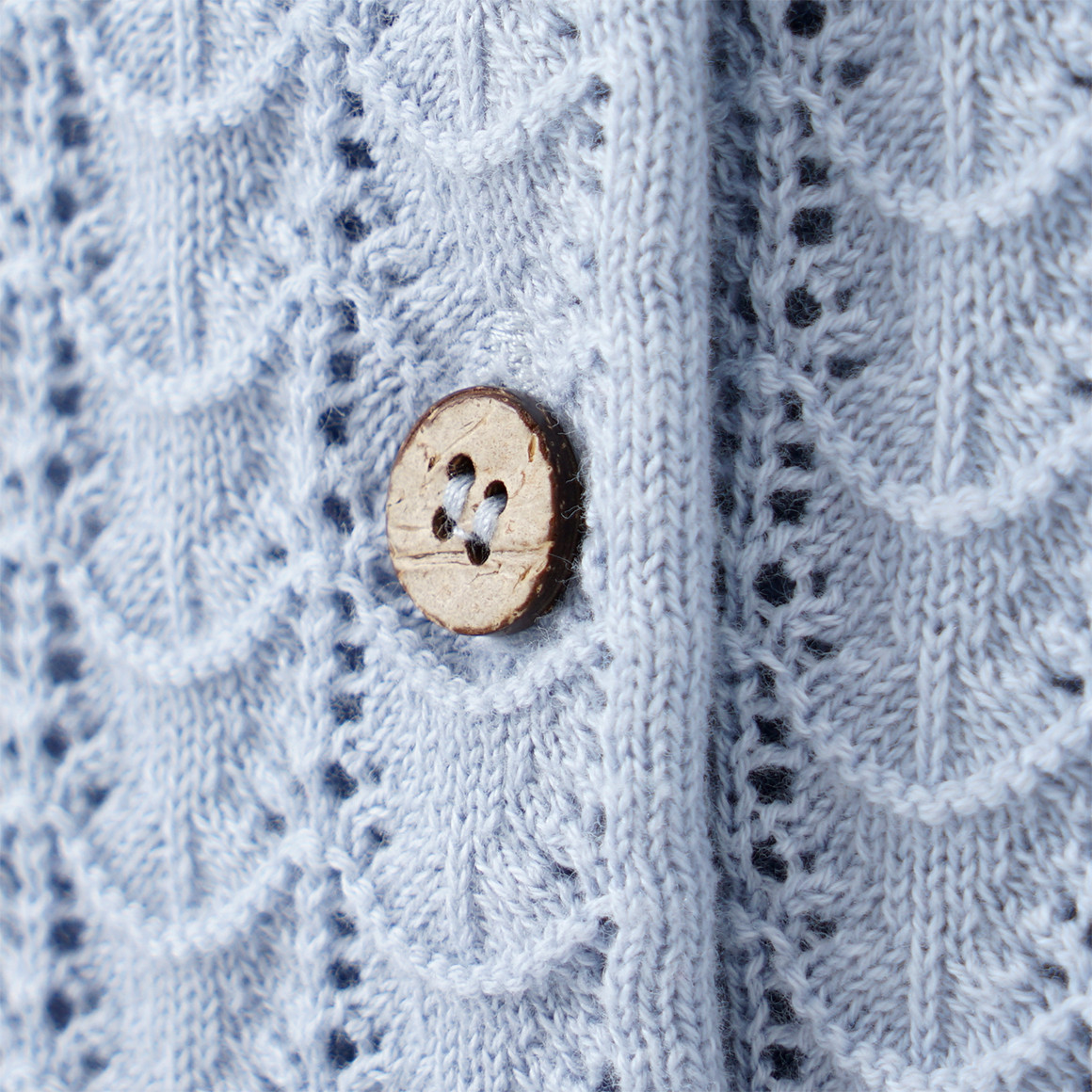 Topolino Mädchen Strickjacke mit Ajour-Muster hellblau