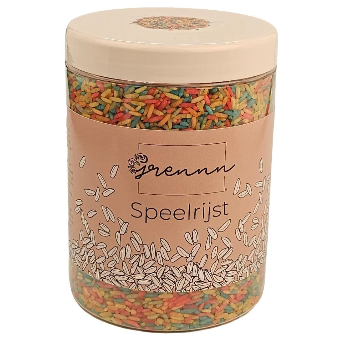 Grennn speelrijst regenboog mix - 750 gr