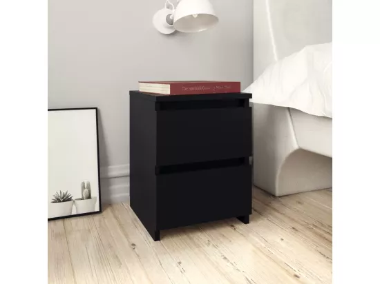 Tables de chevet 2 pcs Noir 30x30x40 cm Bois d'ingénierie