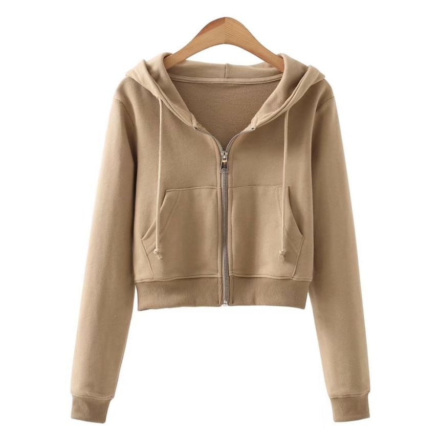 Bazer - Effen cropped hoodie met rits