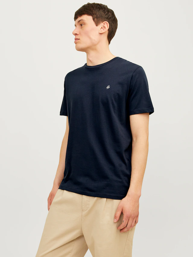 Jack & Jones Rundhalsshirt »JORJXJ im 5er Pack mit Rundhals und angenehmem Tragegefühl«, 5 Stk. unifarben, modisch, regular fit, Baumwolle, Rundhals