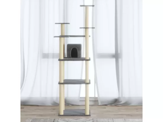Arbre à chat avec griffoirs en sisal Gris clair 171 cm