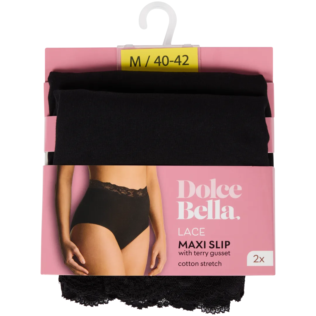 Dolce Bella kanten maxi-slips Maten S - XL | 2 stuks
