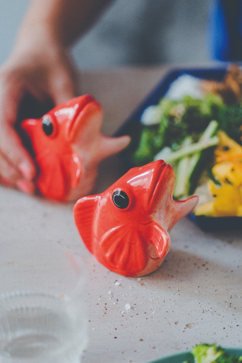 Donkey  Salt- og peber dispenser, fishes for dishes - rød