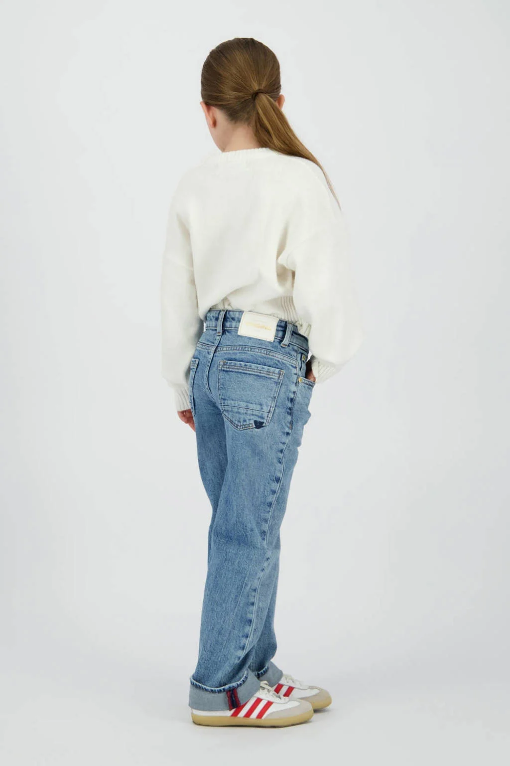 Vingino high waist wide leg jeans medium blue denim