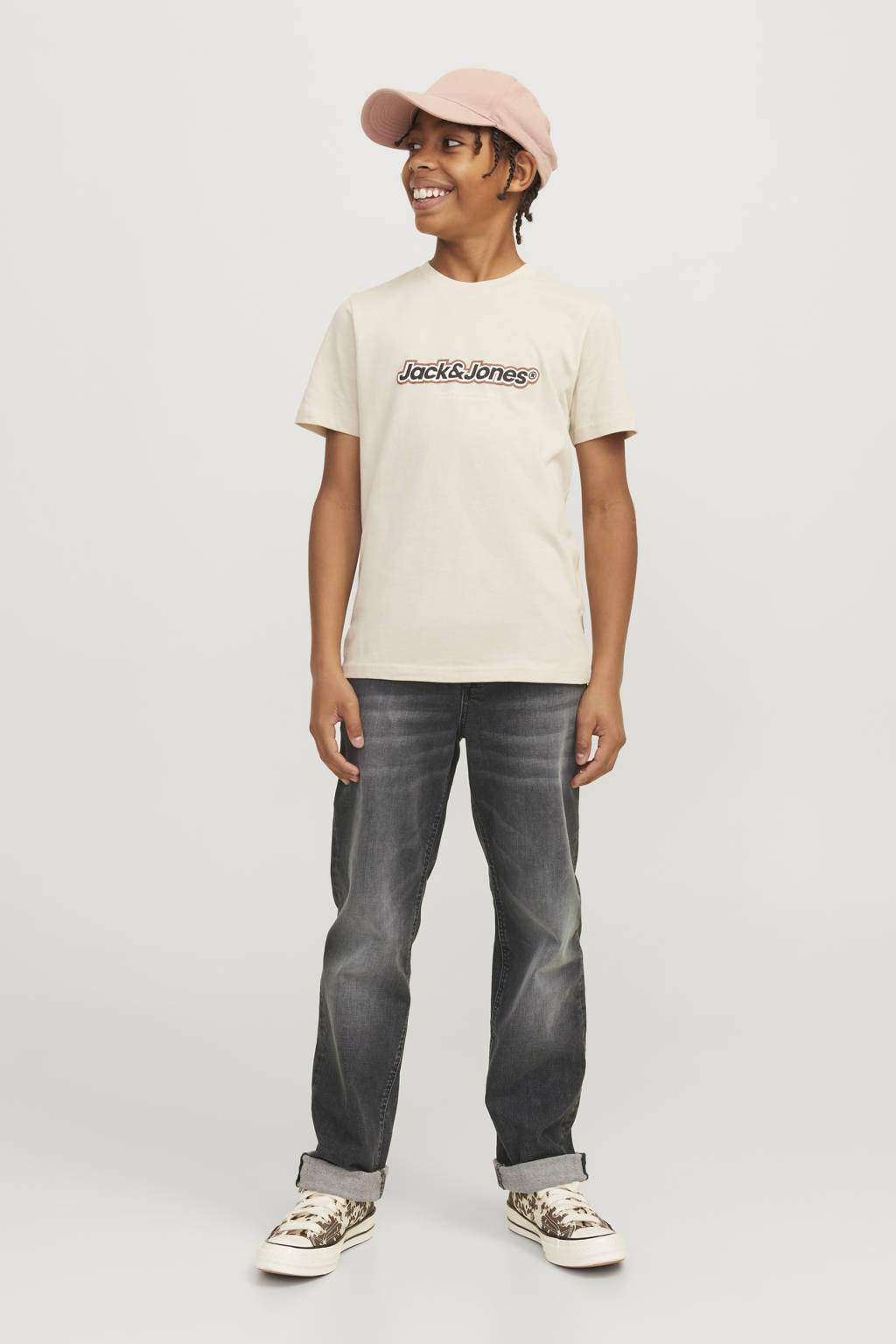 JACK & JONES regular fit jeans JJICLARK JJLEON grey denim