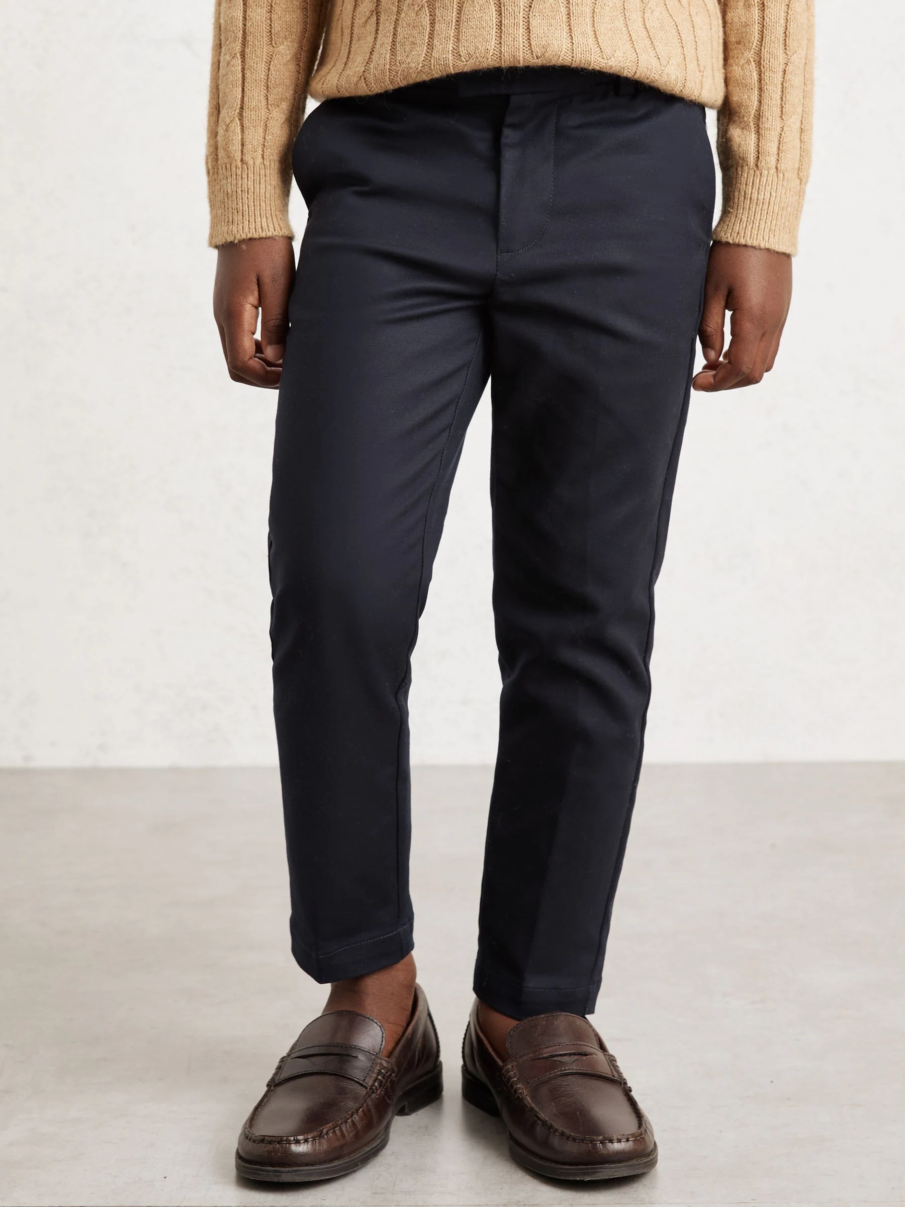 Marineblauw - Reiss Eastbury - Slim-fit chino van katoenmix