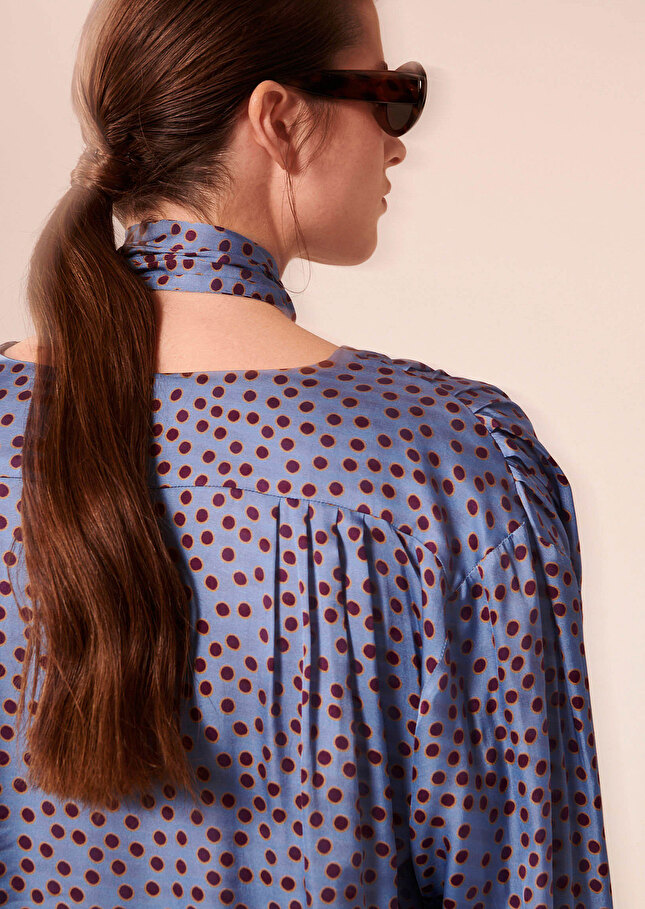 Chemise Carolinebleue imprimée à pois