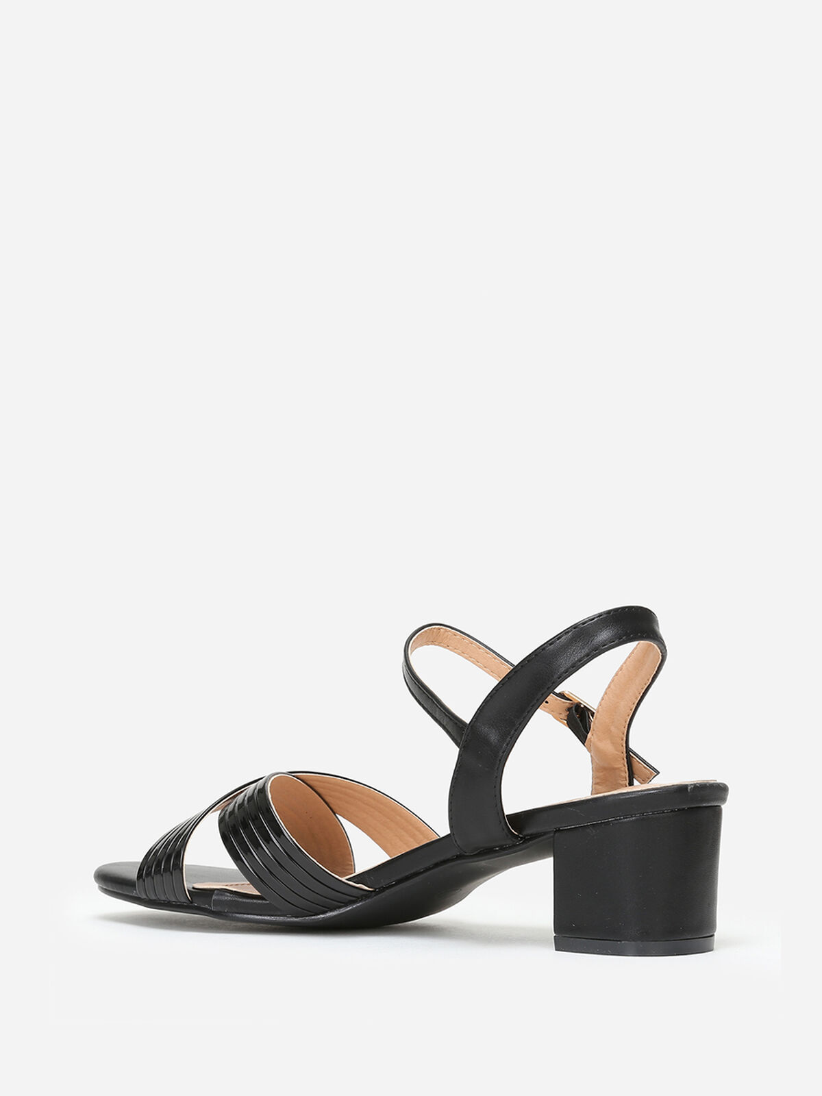 Sandales vernies croisées grandes tailles- Noir