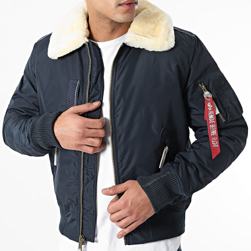 Bomber Avec Col Mouton Injector III Bleu Marine