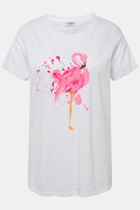 T-Shirt, Flamingo, Rundhals, Halbarm
