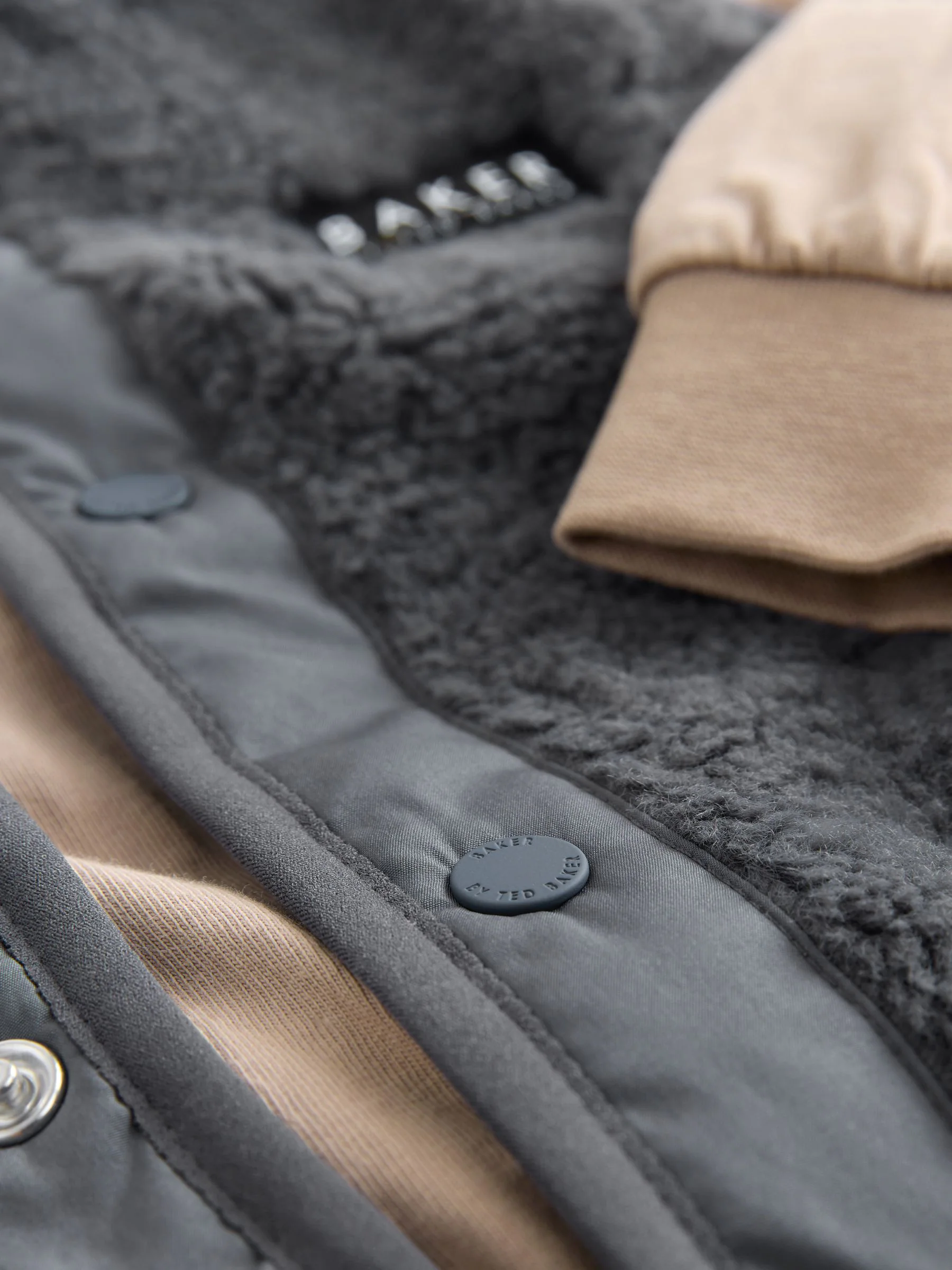 Baker by Ted Baker 3 Piece Stone Borg Gilet, Sweatshirt and Joggers Set