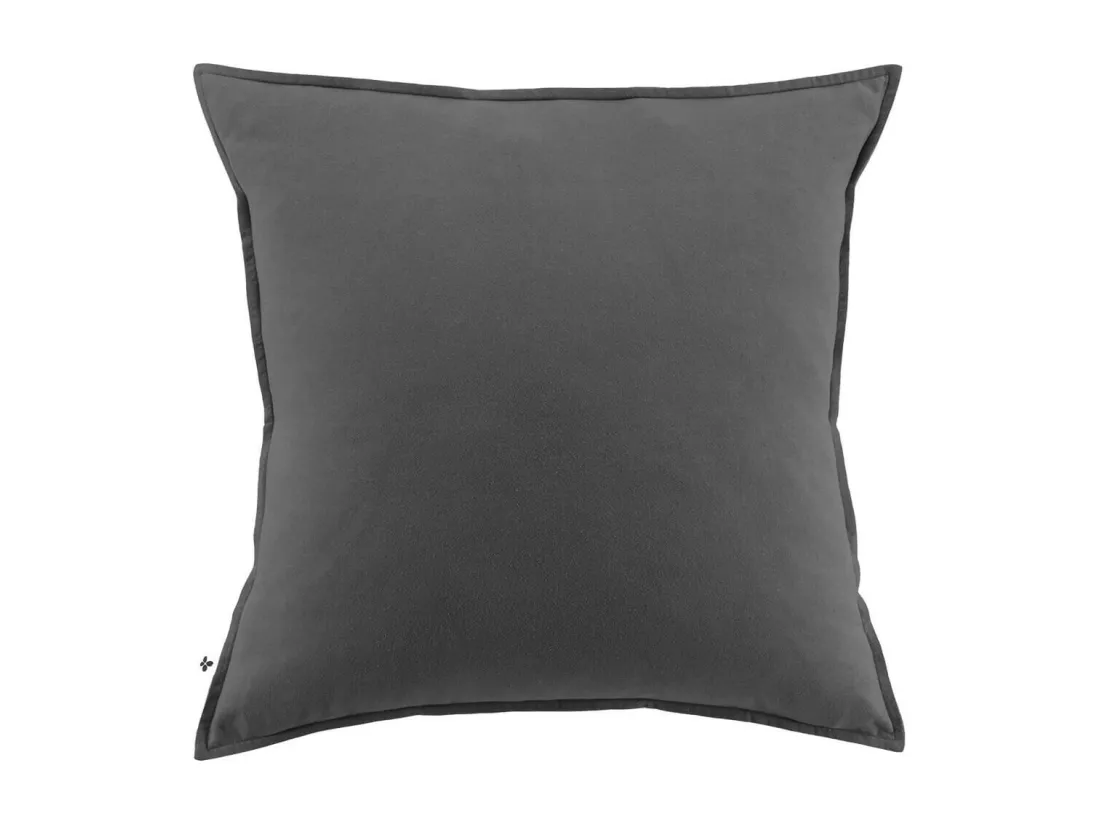 HEDDA - Taie d'Oreiller 63x63cm Flanelle de Coton Coloris Orage