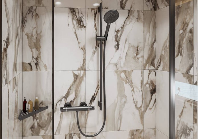 Hansgrohe AddStoris shampoohouder zwart chroom geborsteld