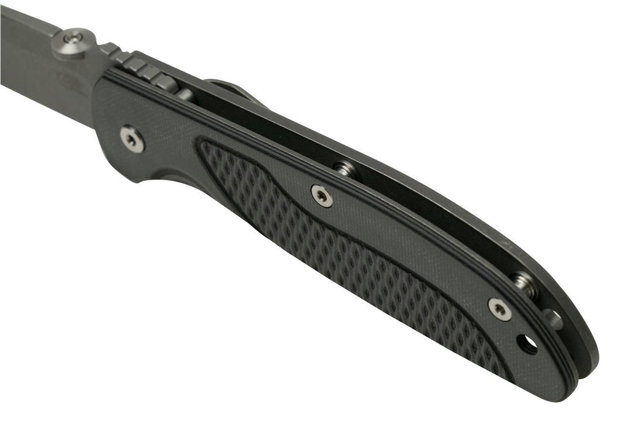 Rick Hinderer Firetac Spanto Acid Stonewash, Working Finish Grey Black G10, zakmes