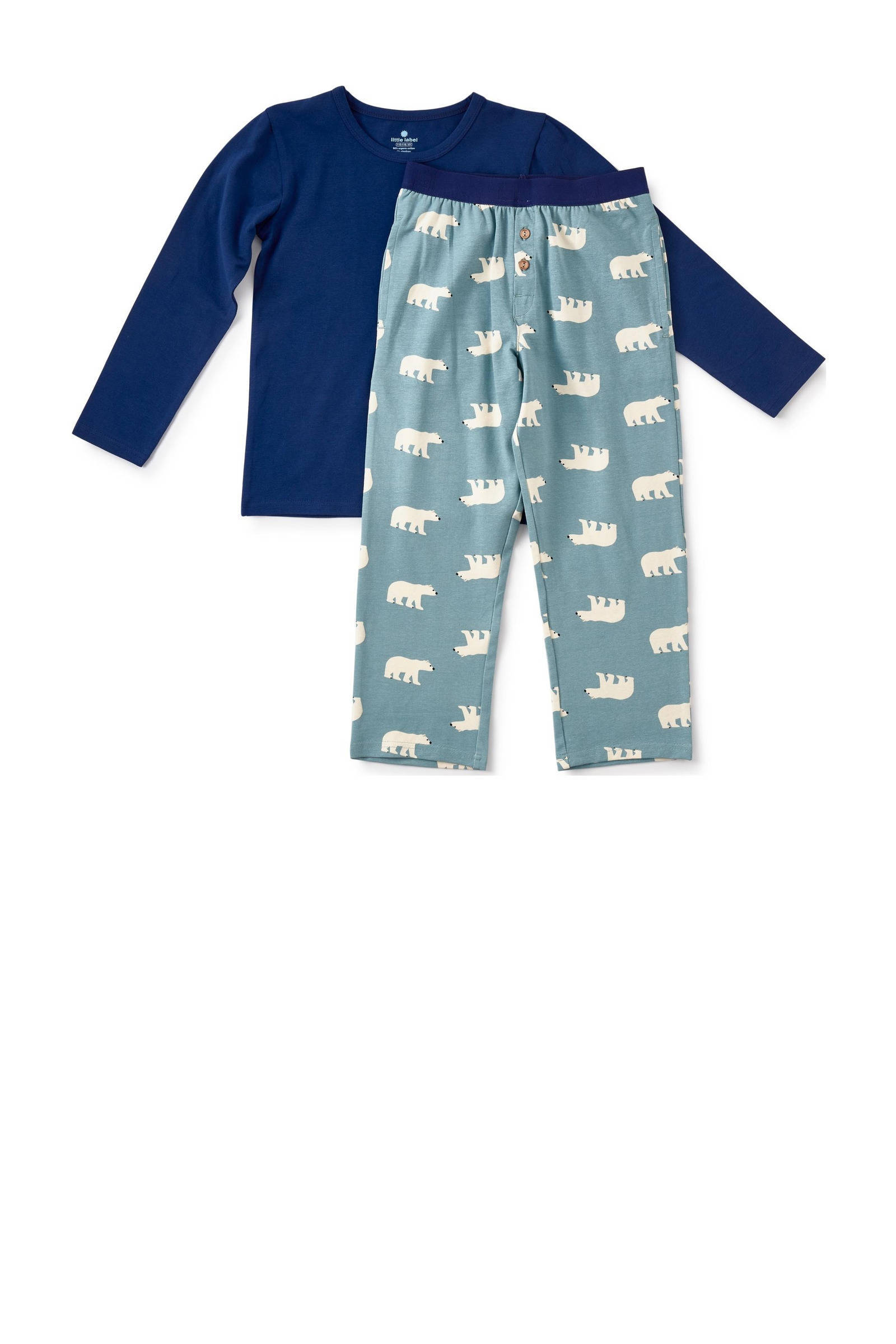 Little Label pyjama met dierenprint van katoen blauw