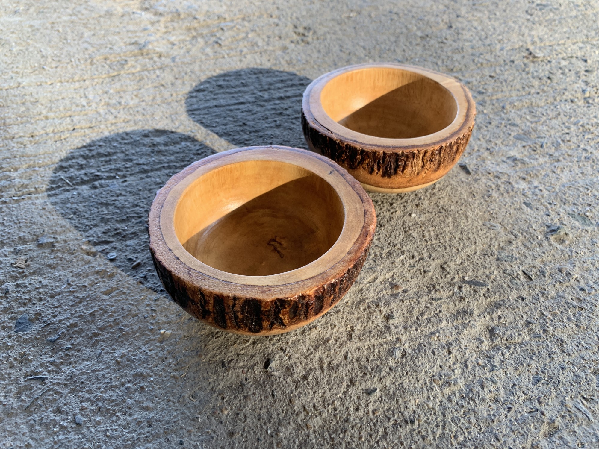 Holzschale mit Baumrinde, Mangoholz, Ø 11 cm, H 5 cm von fischer's lagerhaus
