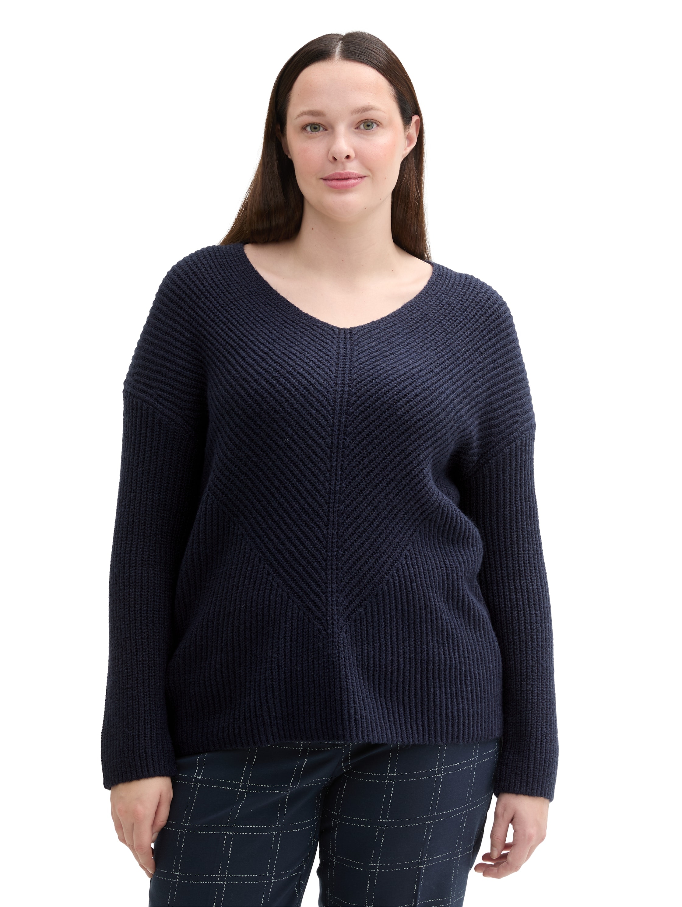 TOM TAILOR PLUS Strickpullover , mit Rippstruktur