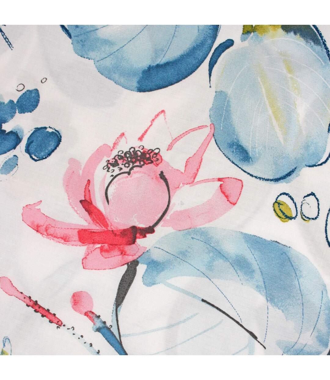 Drap plat 280x325 cm percale coton NENUPHAR aqua