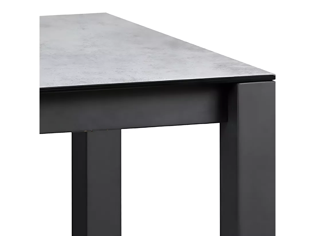 SIXTINE - Table Snack Carrée 100cm Aspect Céramique
