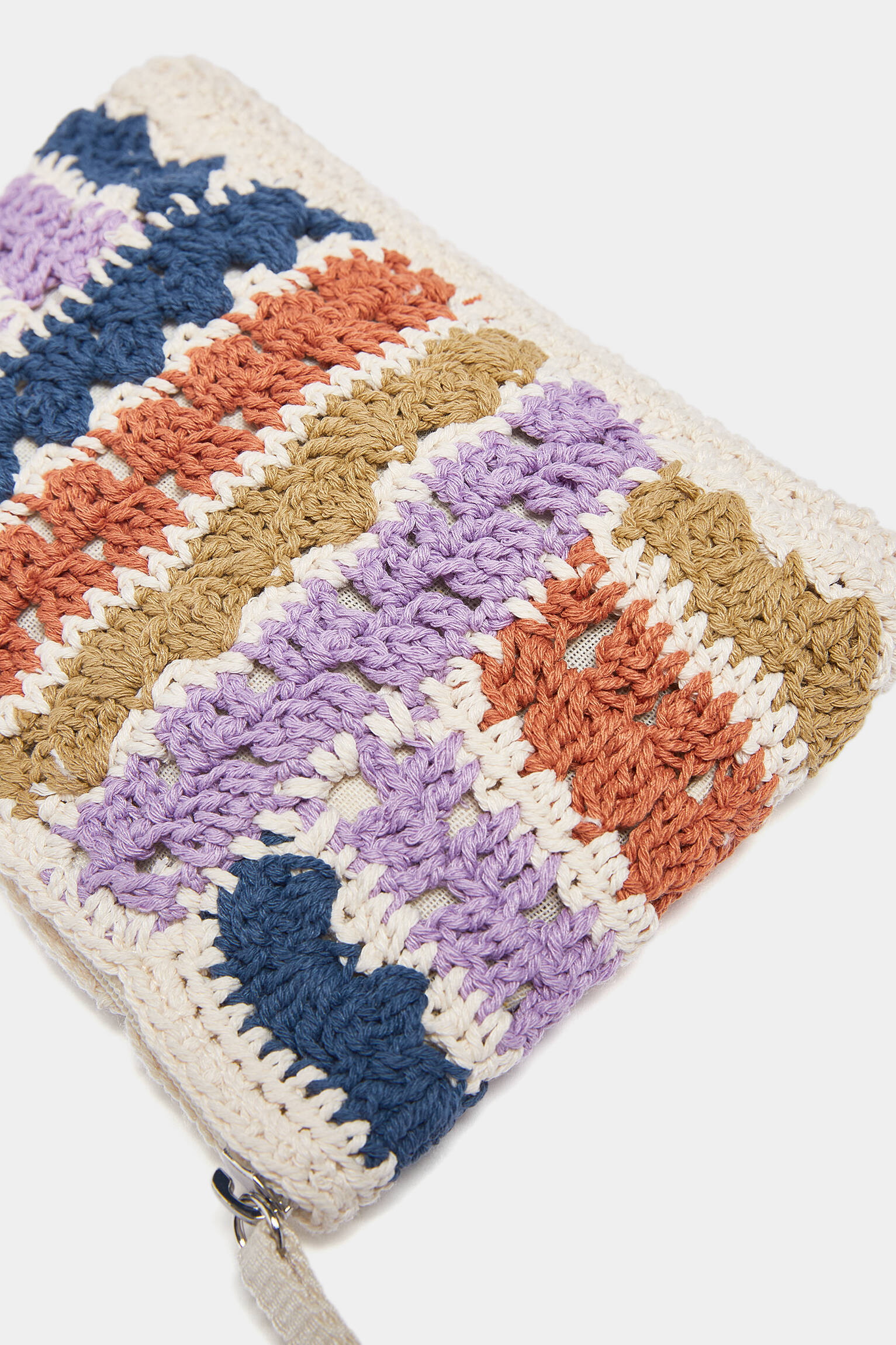 Nécessaire mini de crochê listrada - Multicolorida