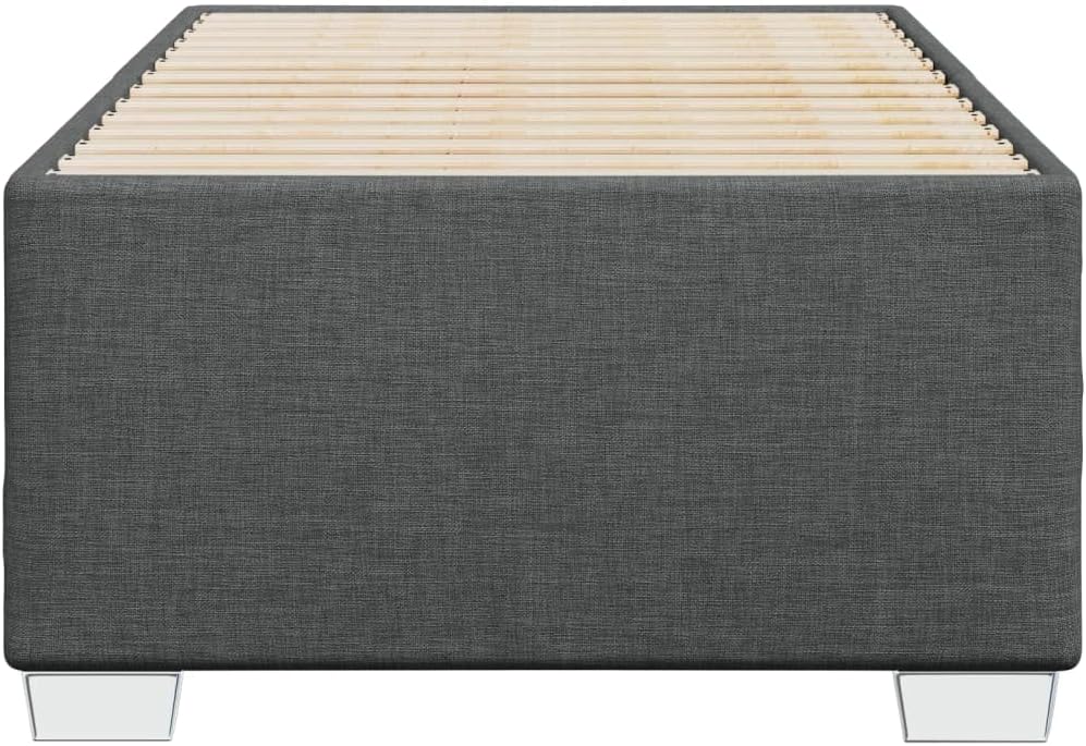vidaXL Bettgestell, Bett mit Bettfüße Lattenrost, Polsterbett für Schlafzimmer, Einzelbett Bettrahmen, Modern, Dunkelgrau 80x200cm Stoff