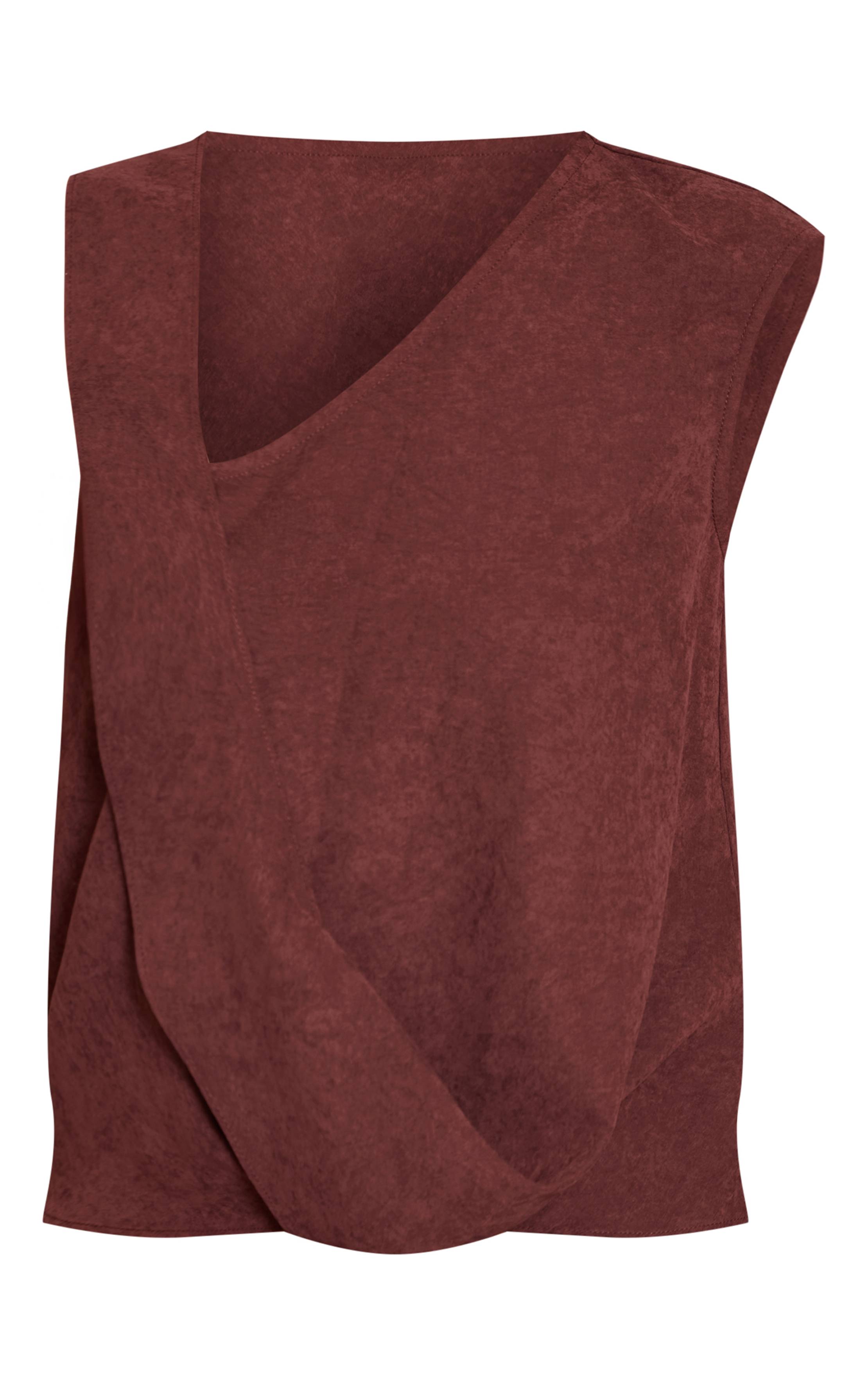 Deep Burgundy Haut Drapé En Peau De Pêche