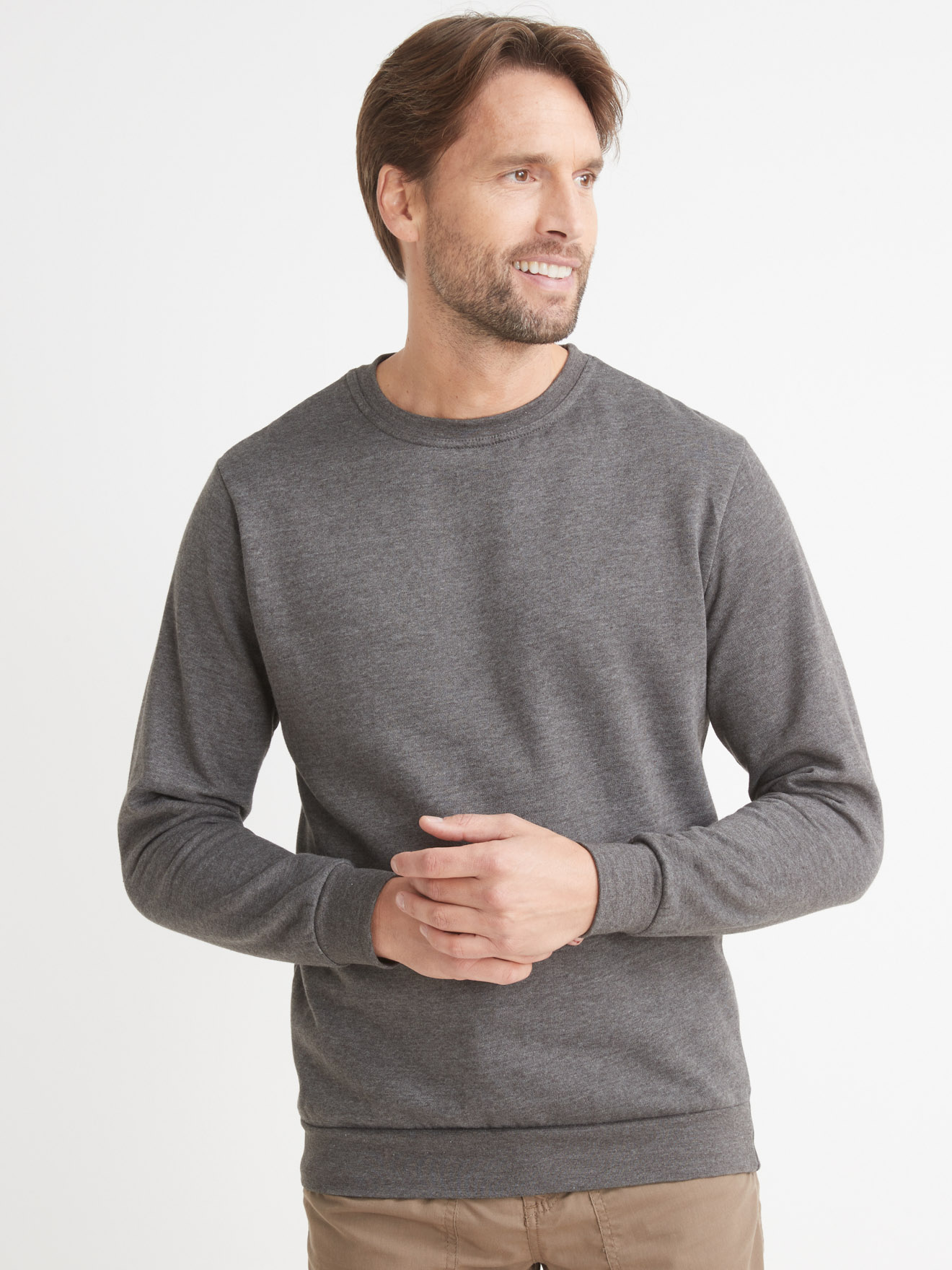 Sweat-shirt encolure ronde molleton