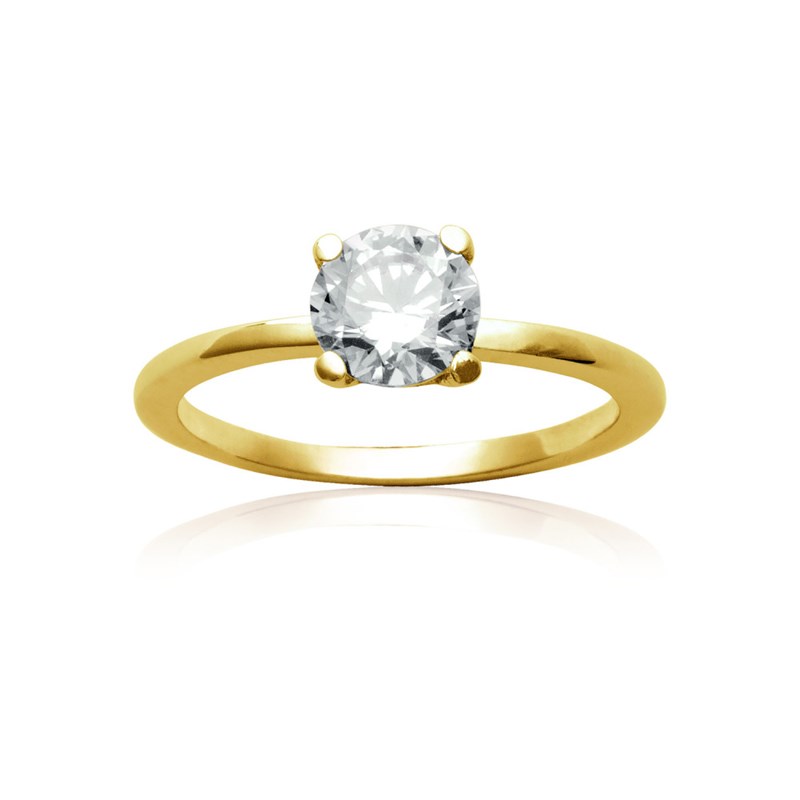 Bague Femme - Plaqué Or - Oxyde de zirconium