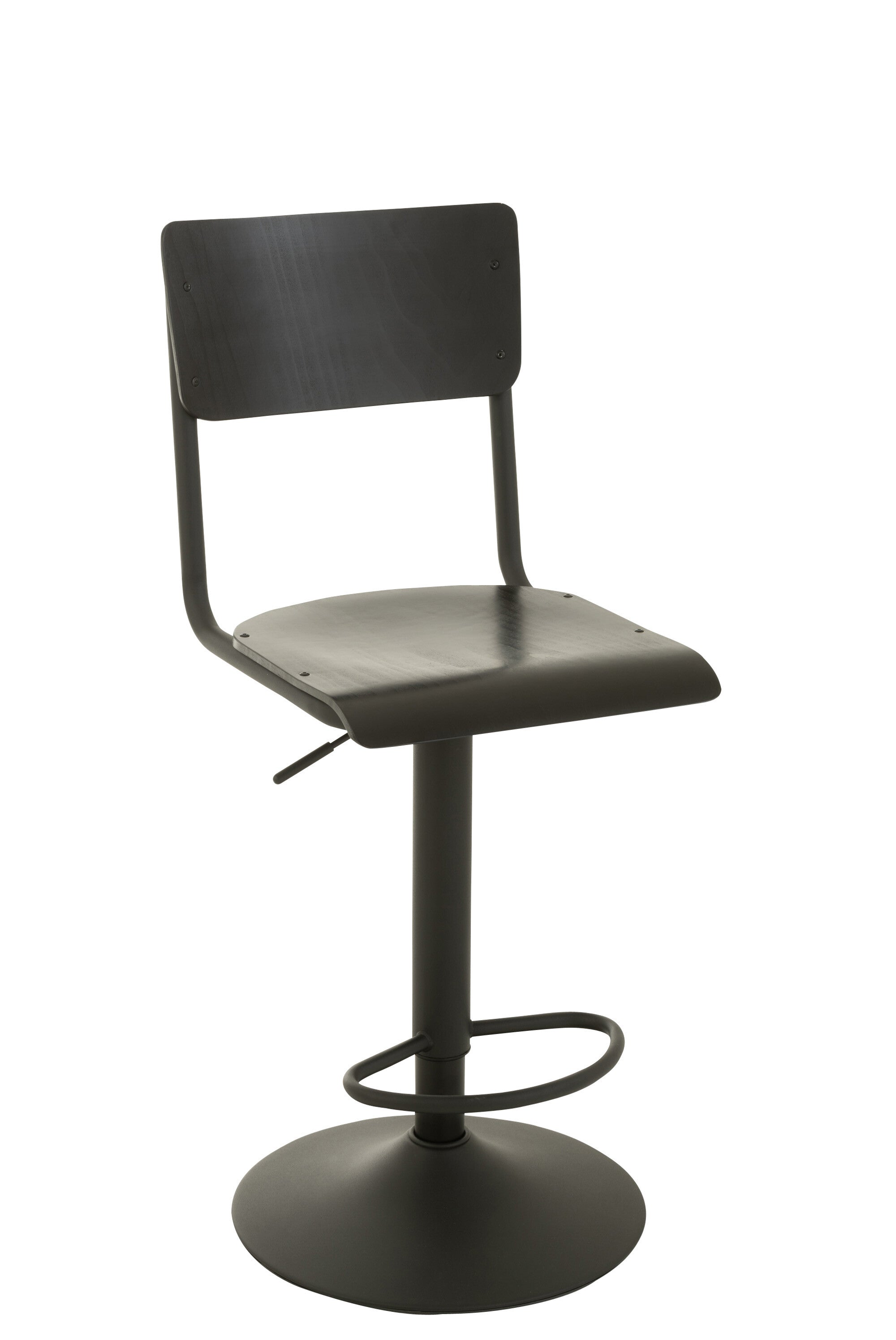 J-Line barstoel - hout|metaal - zwart - 2 stuks