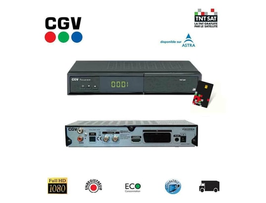CGV - Décodeur satellite TNT HD Décodeur satellite premio sat hd-w5 + carte tntsat
