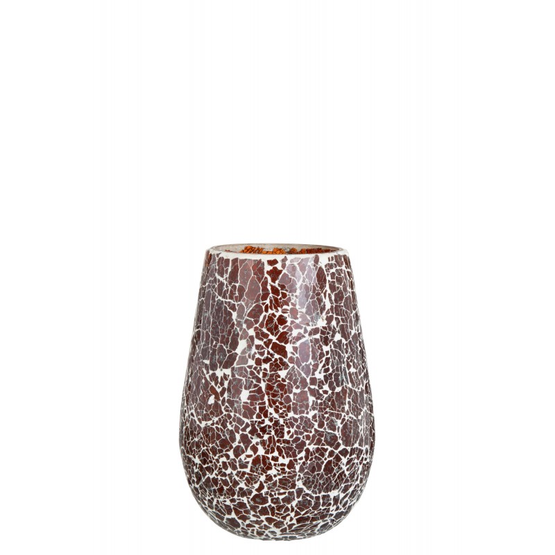 Photophore en verre marron 17,5x17,5x26,5cm