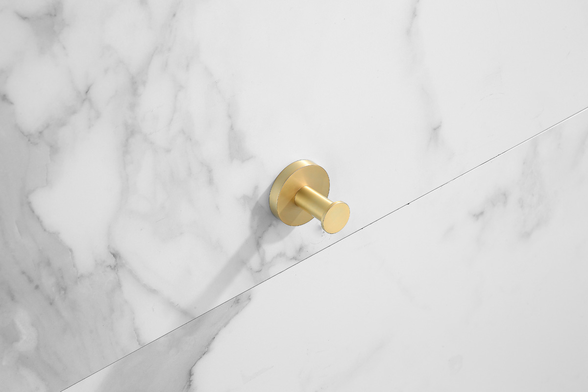 Saniclear Brass haak handdoekhaak geborsteld messing mat goud