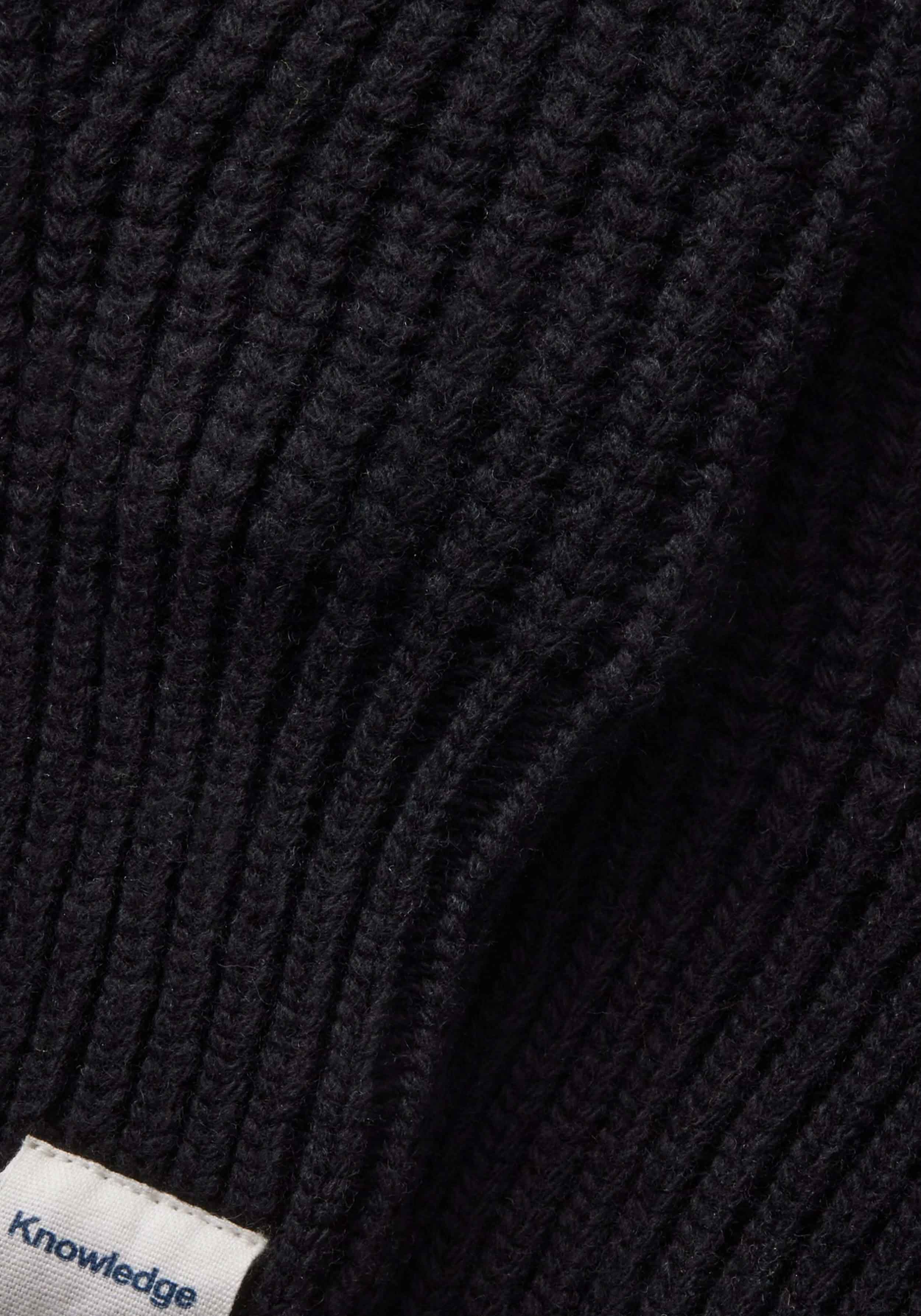 Knowledge Cotton Apparel Handschuhe Patent Knit Gloves Black Jet