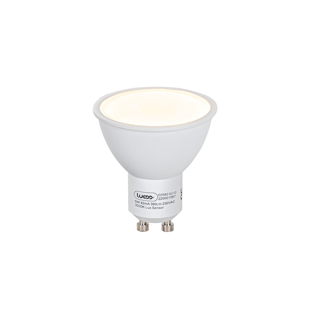Set van 5 GU10 LED lamp  schemersensor 5W 380 lm 3000K