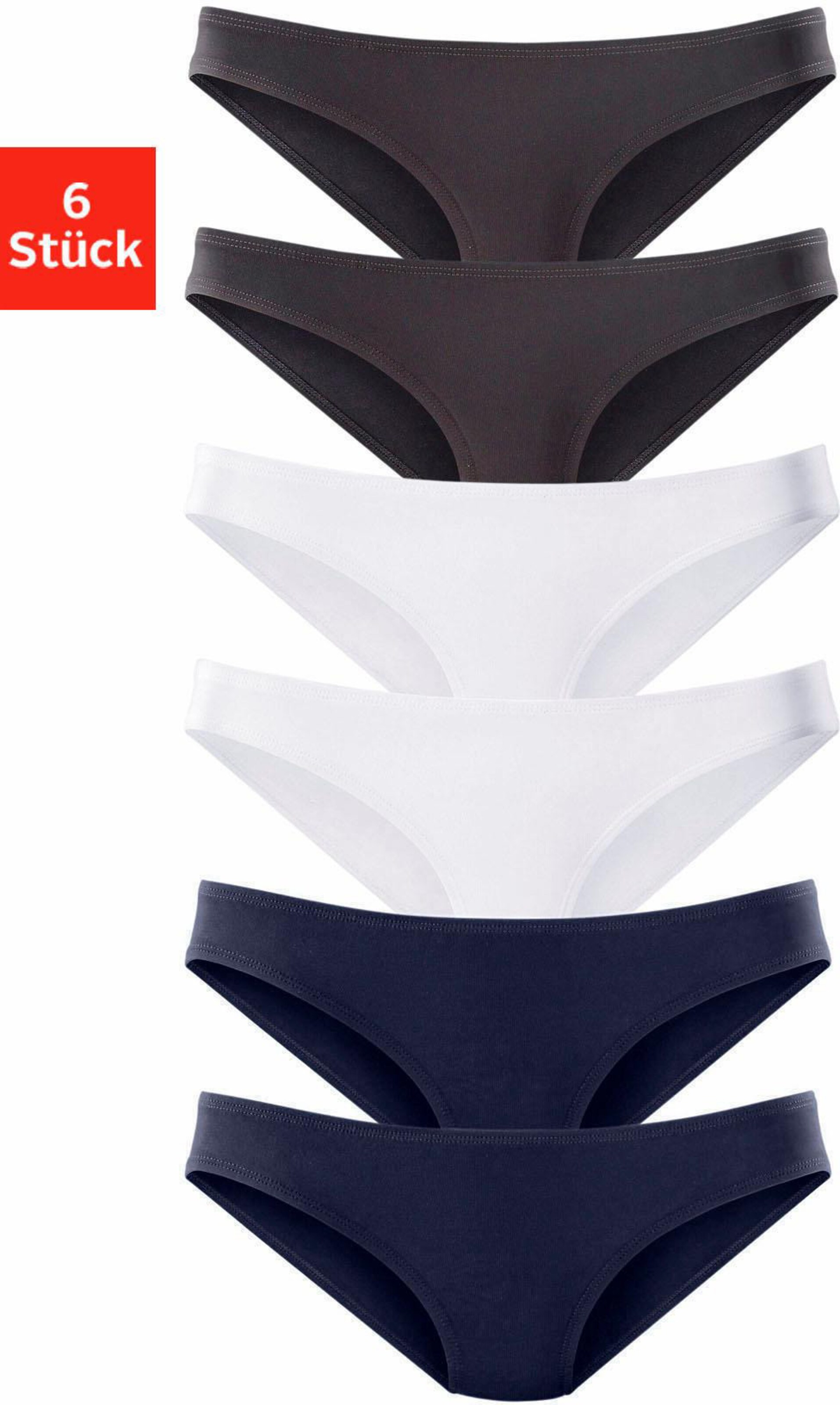 Bikinislip in marine, schwarz, weiß