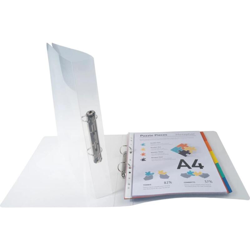 Classeur 2 anneaux 30 mm polypropylène Crystal - A4 maxi