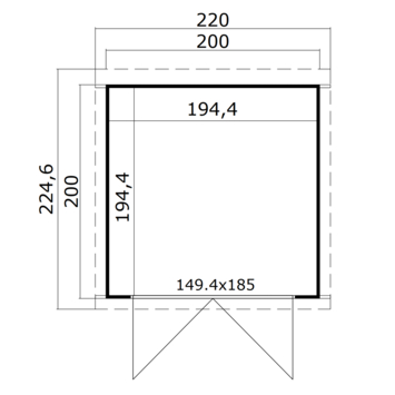 Tuinhuis Sara 200X200CM