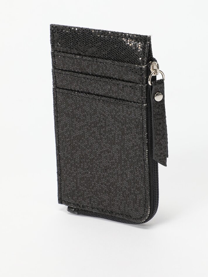 Porta-cartões com glitter - Preto