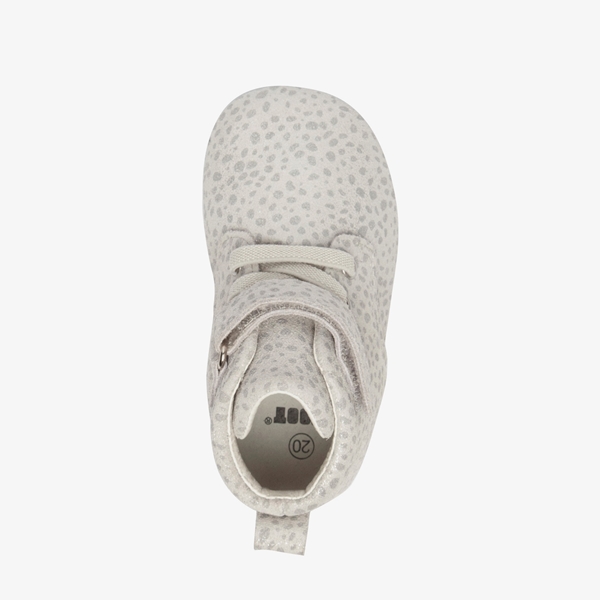 Groot leren babyschoenen wit/zilver