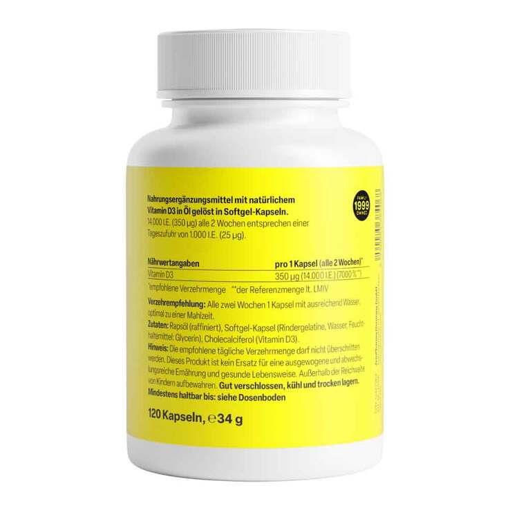Vitamin D3 14.000 I.E. Softgel-Kapseln Zeinpharma, 120 St